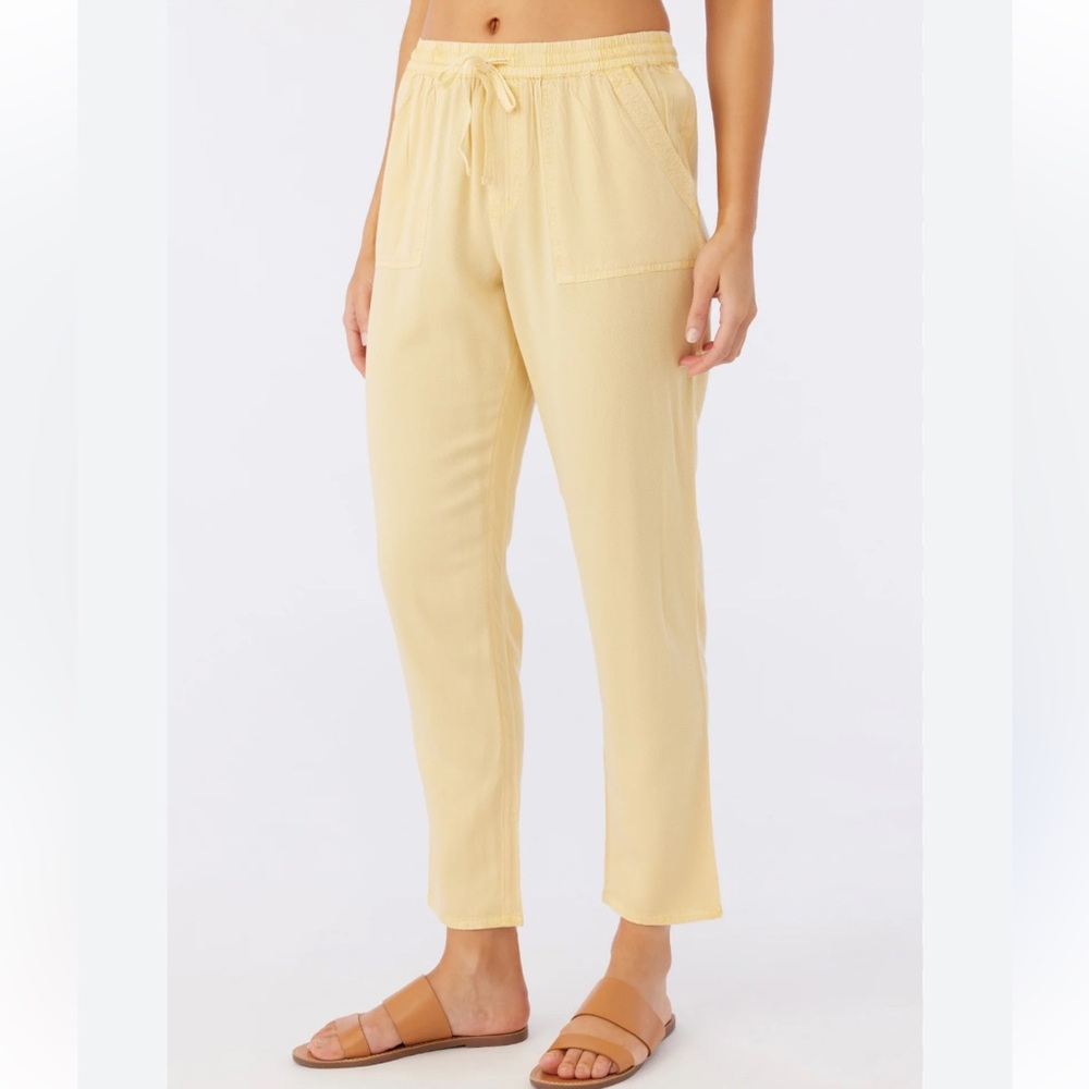 O'Neill Francina Yellow Coastal Beach Vacation Lightweight Straight Leg Pant‎